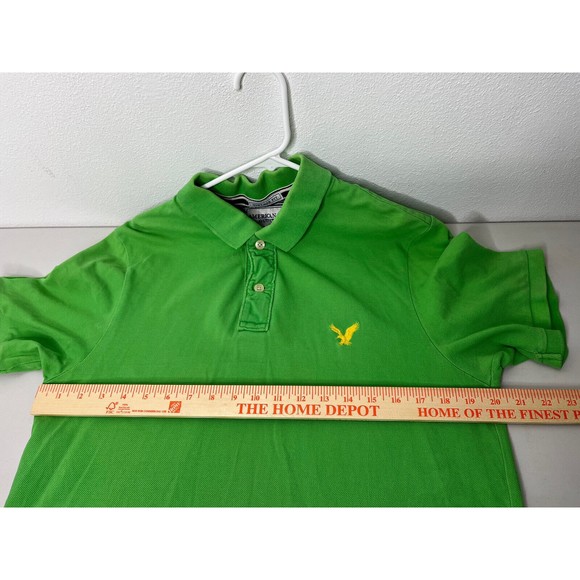 American Eagle Men's L Polo Golf Shirt Short Sleeve Green Vintage Fit Clean! - Picture 10 of 15